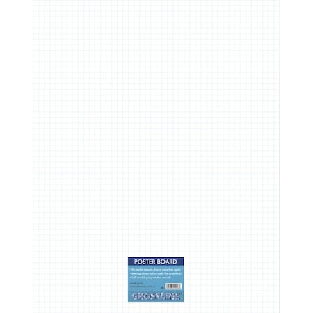 Pacon Posterboard, Ghstlne, Wh, 25Sh Pk PACCAR12006
